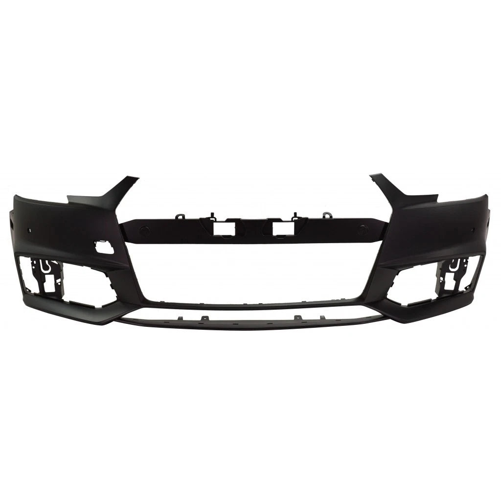 2017-2019 AUDI A4, Front Bumper Cover; w/S-Line Pkg; w/o HL Washer; w/Park Aid; w/o Parallel Park - AU1000276 - Fits Part Number 8W0807065SGRU