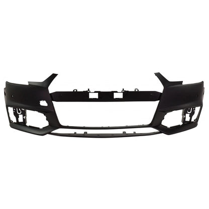 2017-2019 AUDI A4, Front Bumper Cover; w/S-Line Pkg; w/o HL Washer; w/Park Aid; w/o Parallel Park - AU1000276 - Fits Part Number 8W0807065SGRU