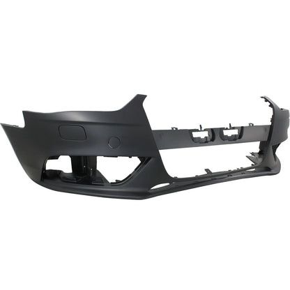 2013-2016 AUDI A4, Front Bumper Cover; w/o S-Line Pkg; w/HL Washer; w/o Warning system - AU1000189 - Fits Part Number 8K0807065CGRU